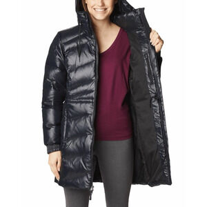 Columbia Icy Heights Down Puffer Jacket Coat Women 3X Gunmetal Black Warm Winter